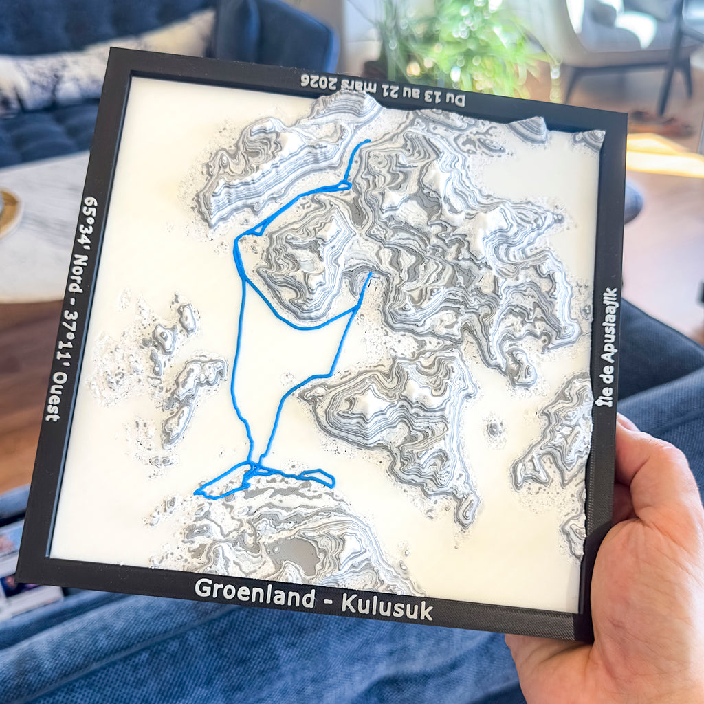 Carte 3D de notre voyage au Groenland